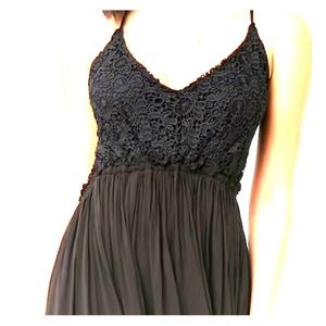 Brand New - Black Crochet Lace Cami Maxi Dress